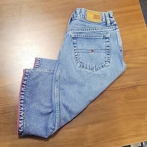 Y2K Blue Jean Pencil Skirt Tommy Hilfiger-Size Med.(vintage Check measurements)
